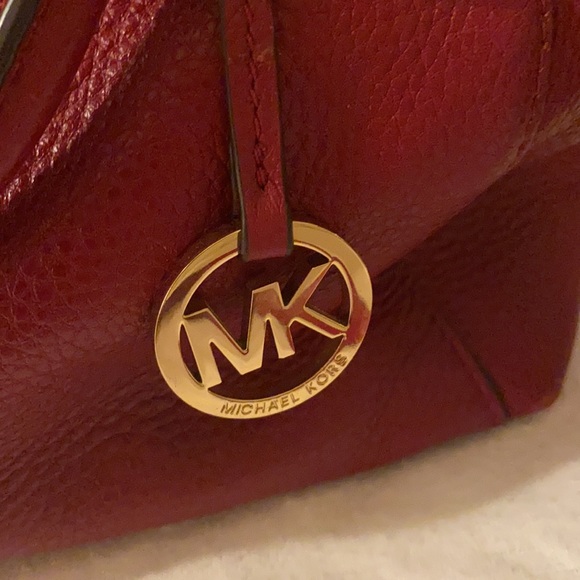 MICHAEL Michael Kors Handbags - Used 2x! Michael Kors red leather bag shlder strap